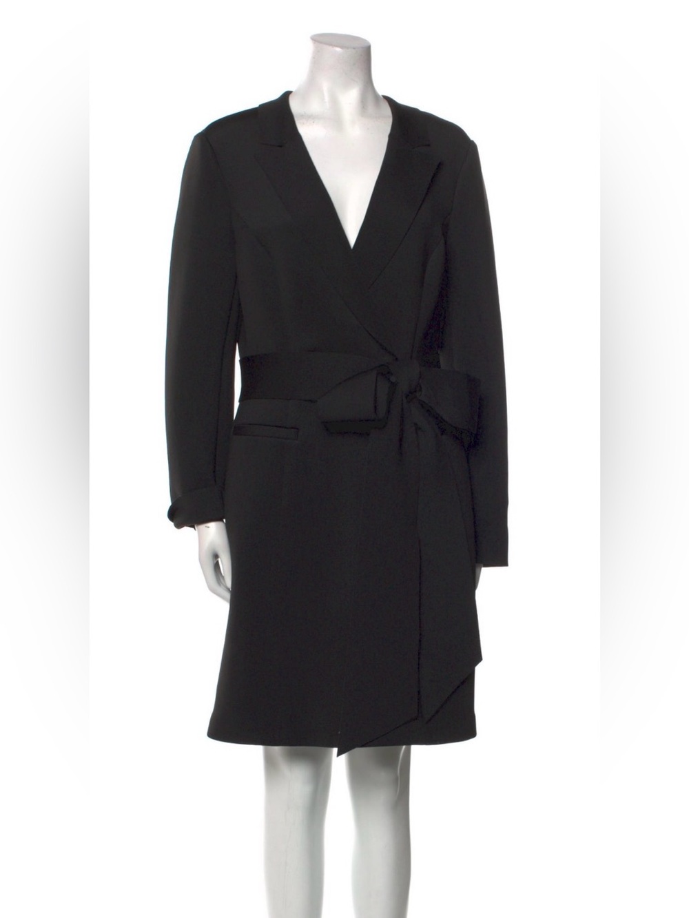 Badgley Mischka Black Wrap Coat Dress